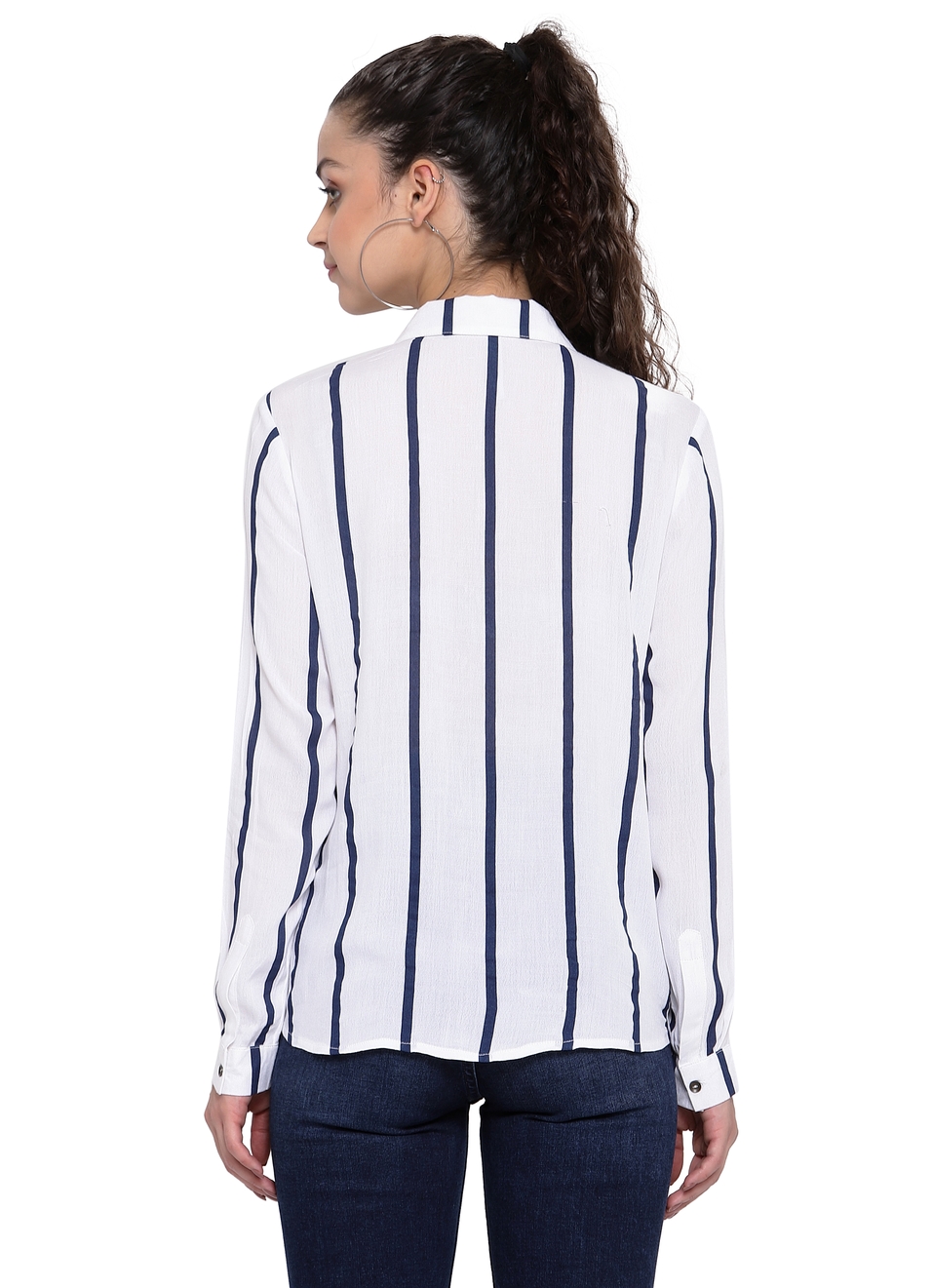 Finn Striped Knot Hem Shirt, , large image number 1