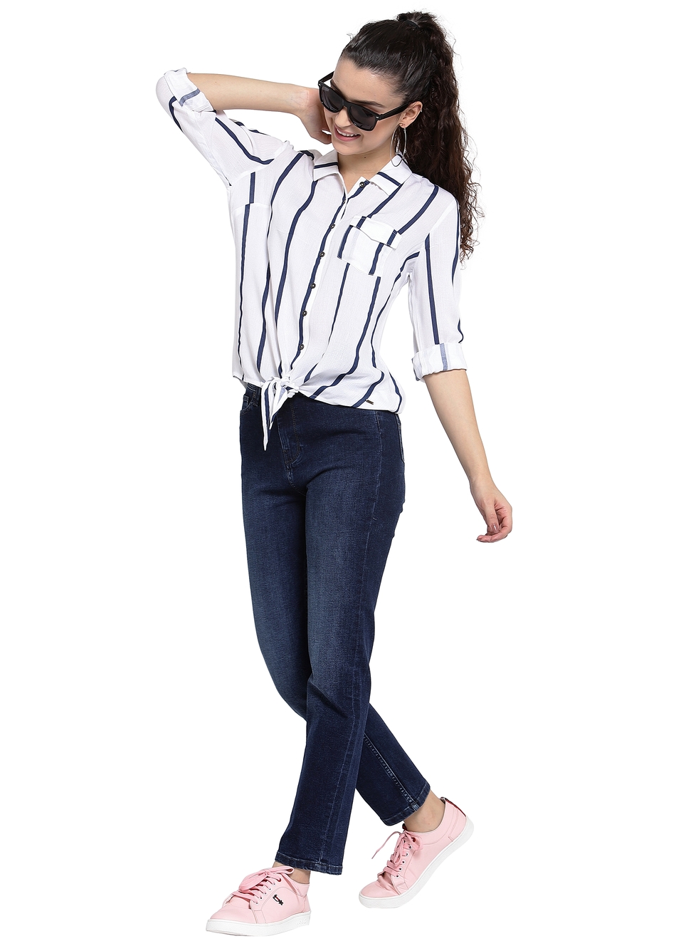 Finn Striped Knot Hem Shirt, , large image number 5