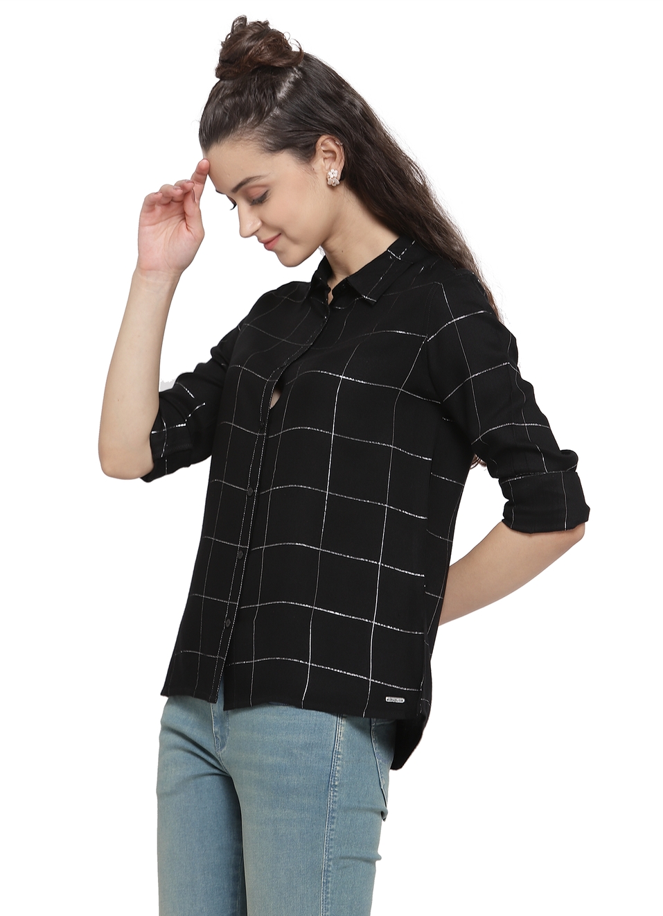 Jojen Lurex Checks Shirt, , large image number 2