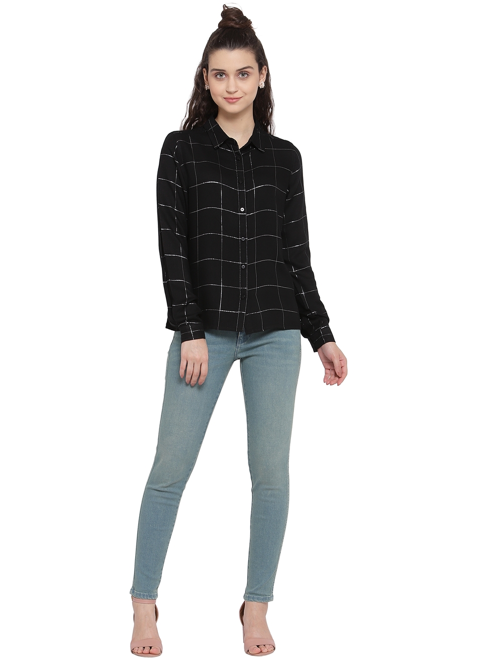 Jojen Lurex Checks Shirt, , large image number 3