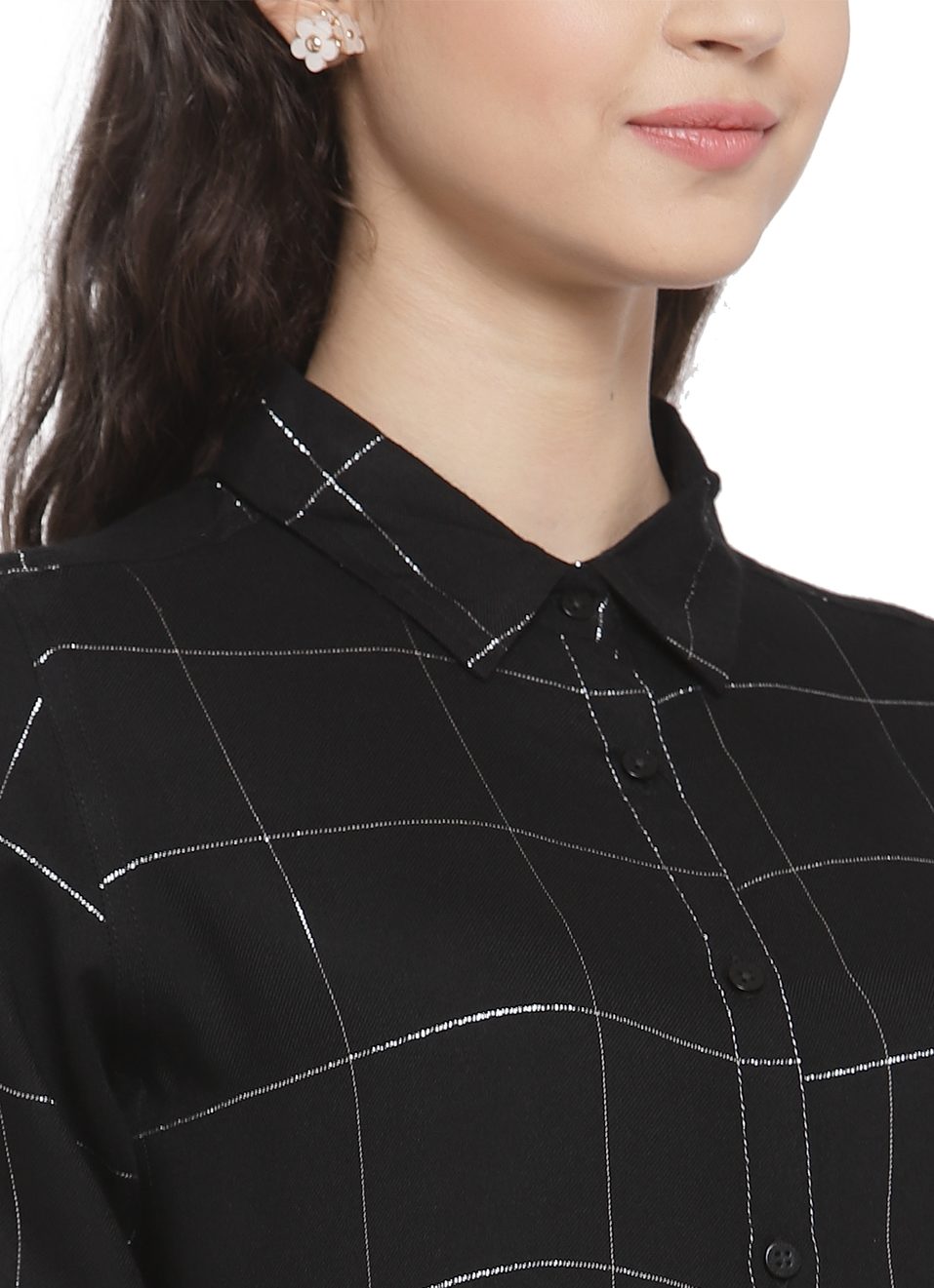 Jojen Lurex Checks Shirt, , large image number 4