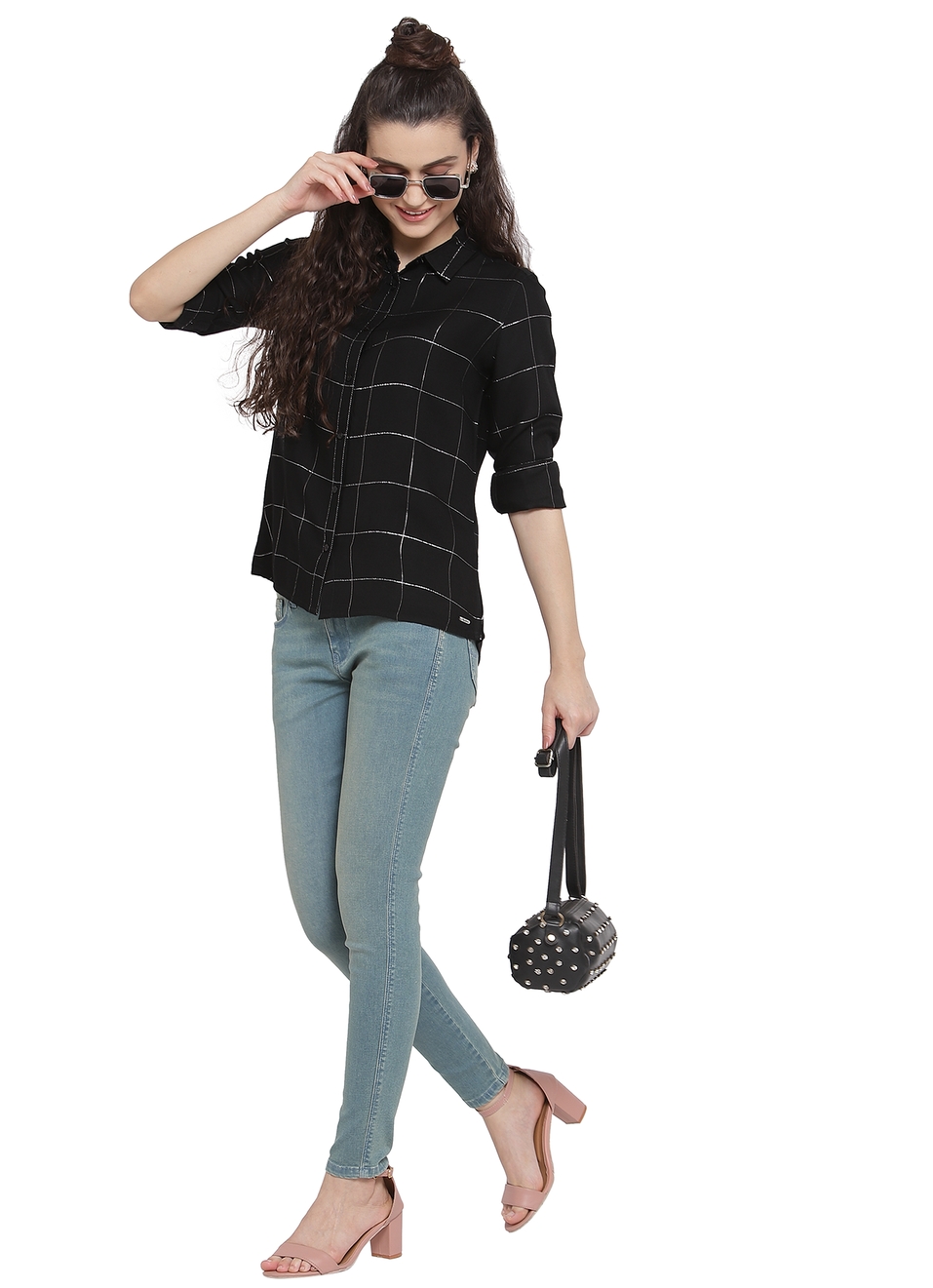 Jojen Lurex Checks Shirt, , large image number 5