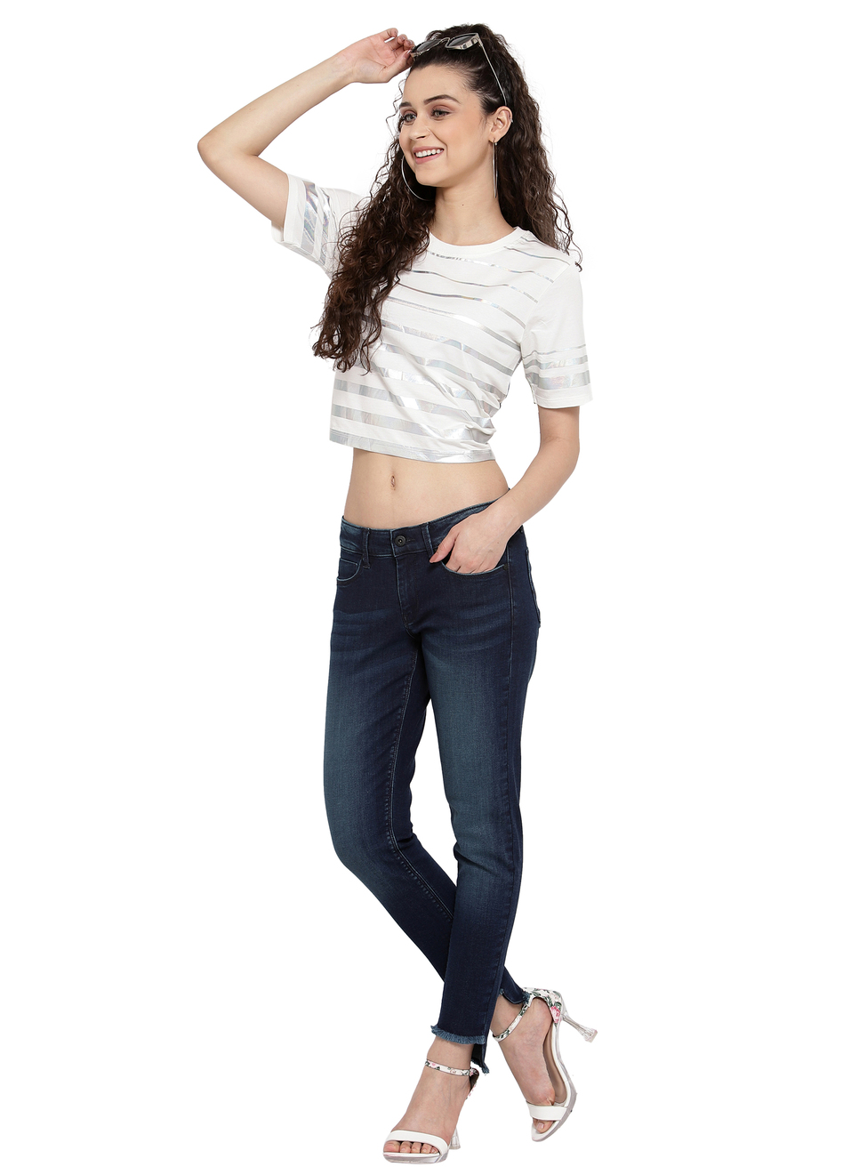 Ellison Striper Croped T Shirt, , large image number 5