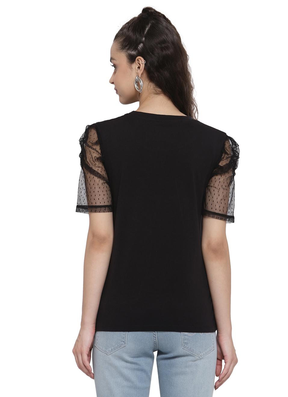 Grace Mesh Detailed T Shirt, , large image number 1