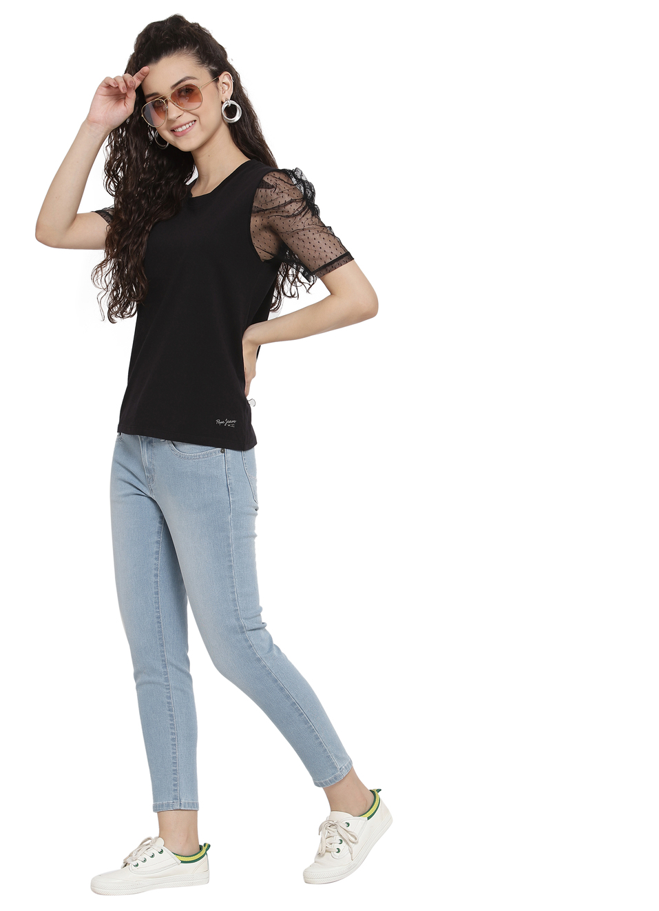 Grace Mesh Detailed T Shirt, , large image number 5