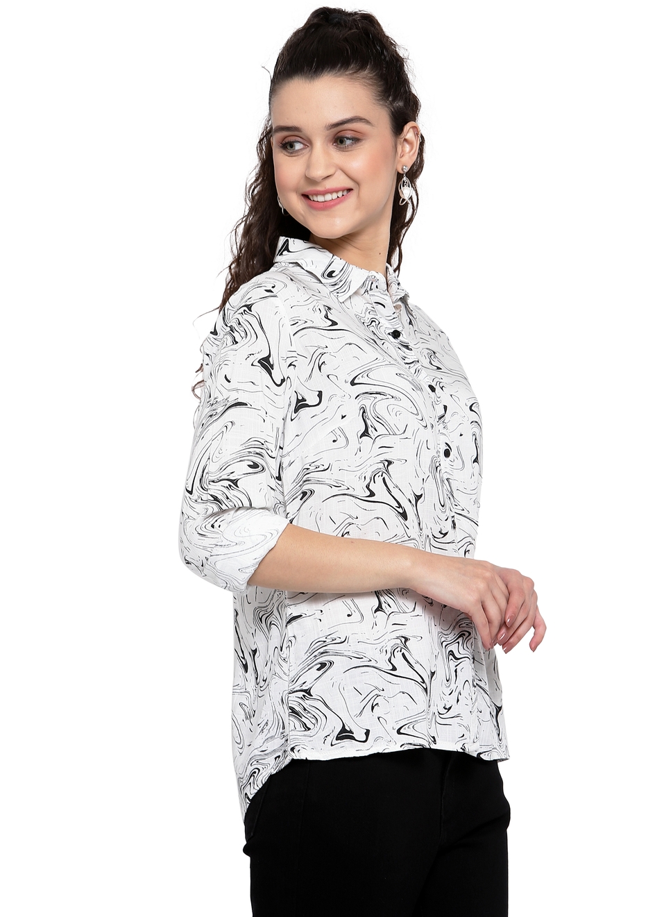 Tormund Marbling Print Shirt, , large image number 2