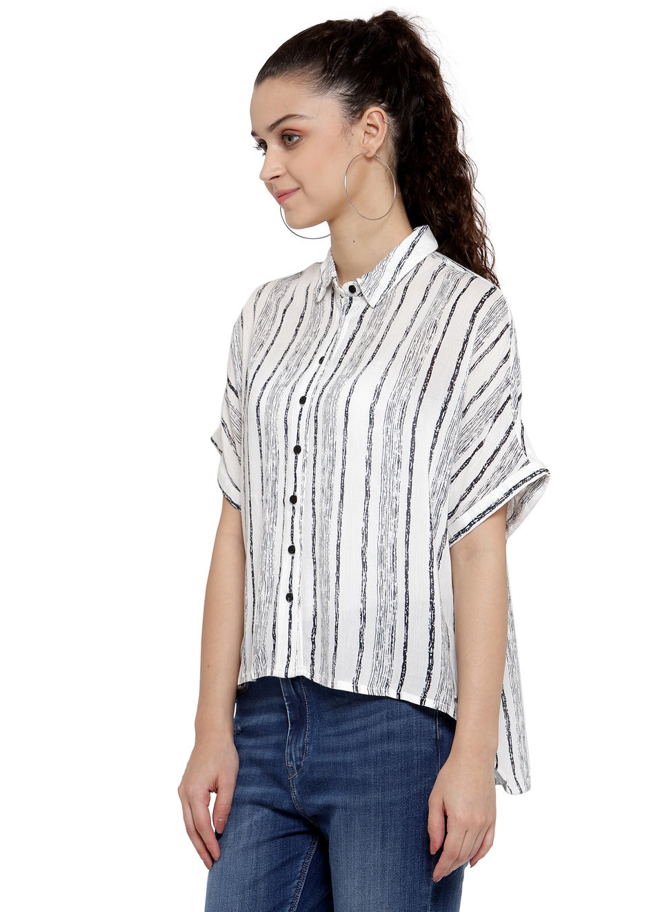 Yavat Brush Stroke Striped Shirt, , large image number 2