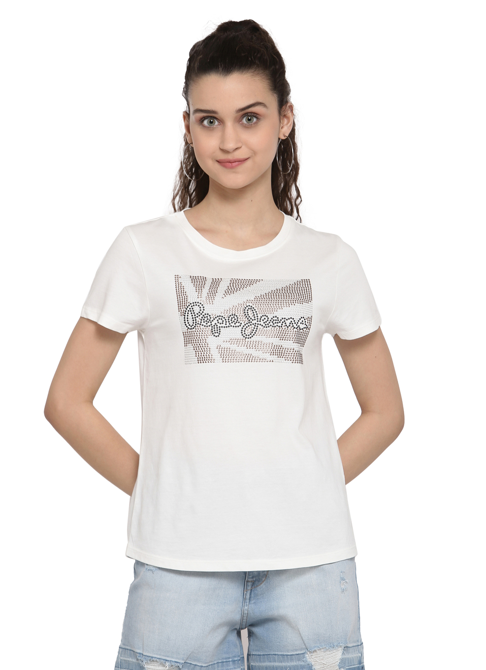 Bianca Union Jack Graphic T-Shirt With Studs, , large image number 0