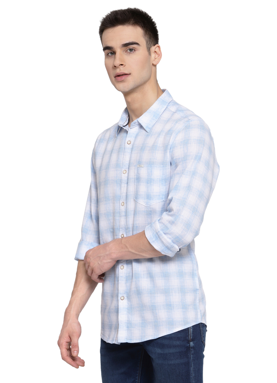 Trigger Cotton Linen Checks Shirt, , large image number 2