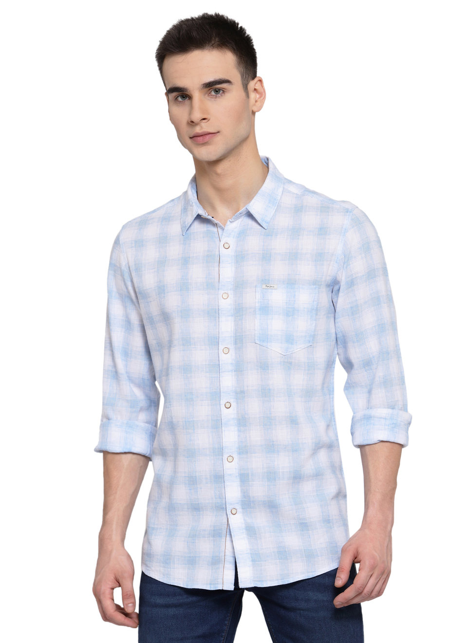 Trigger Cotton Linen Checks Shirt, , large image number 0