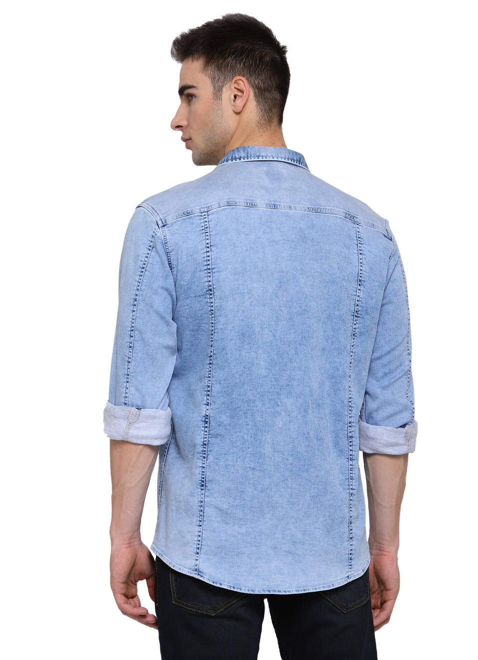 Turbo Knit Denim Shirt, , large image number 1