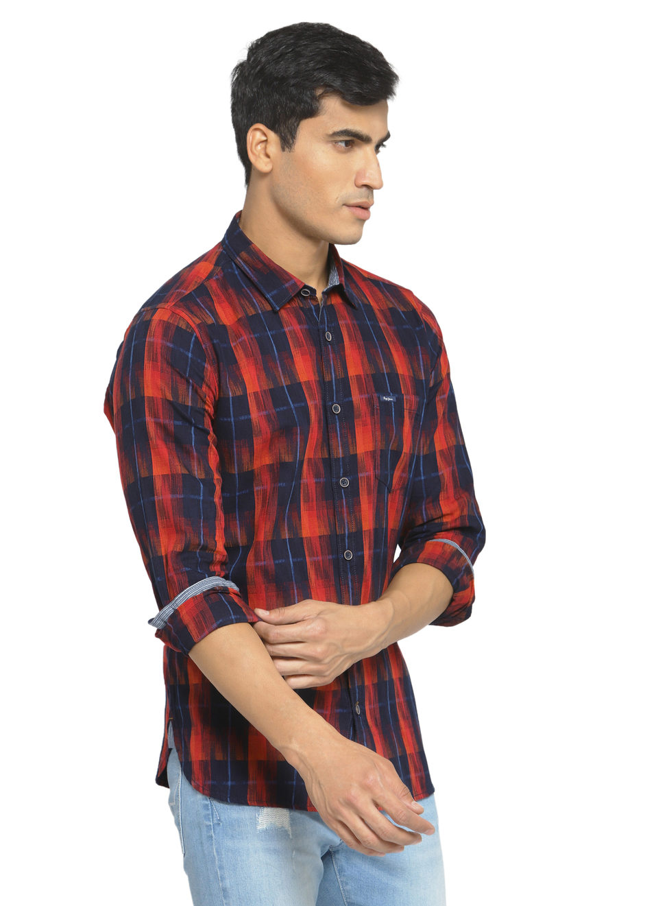Tyron Indigo Check Shirt, , large image number 2
