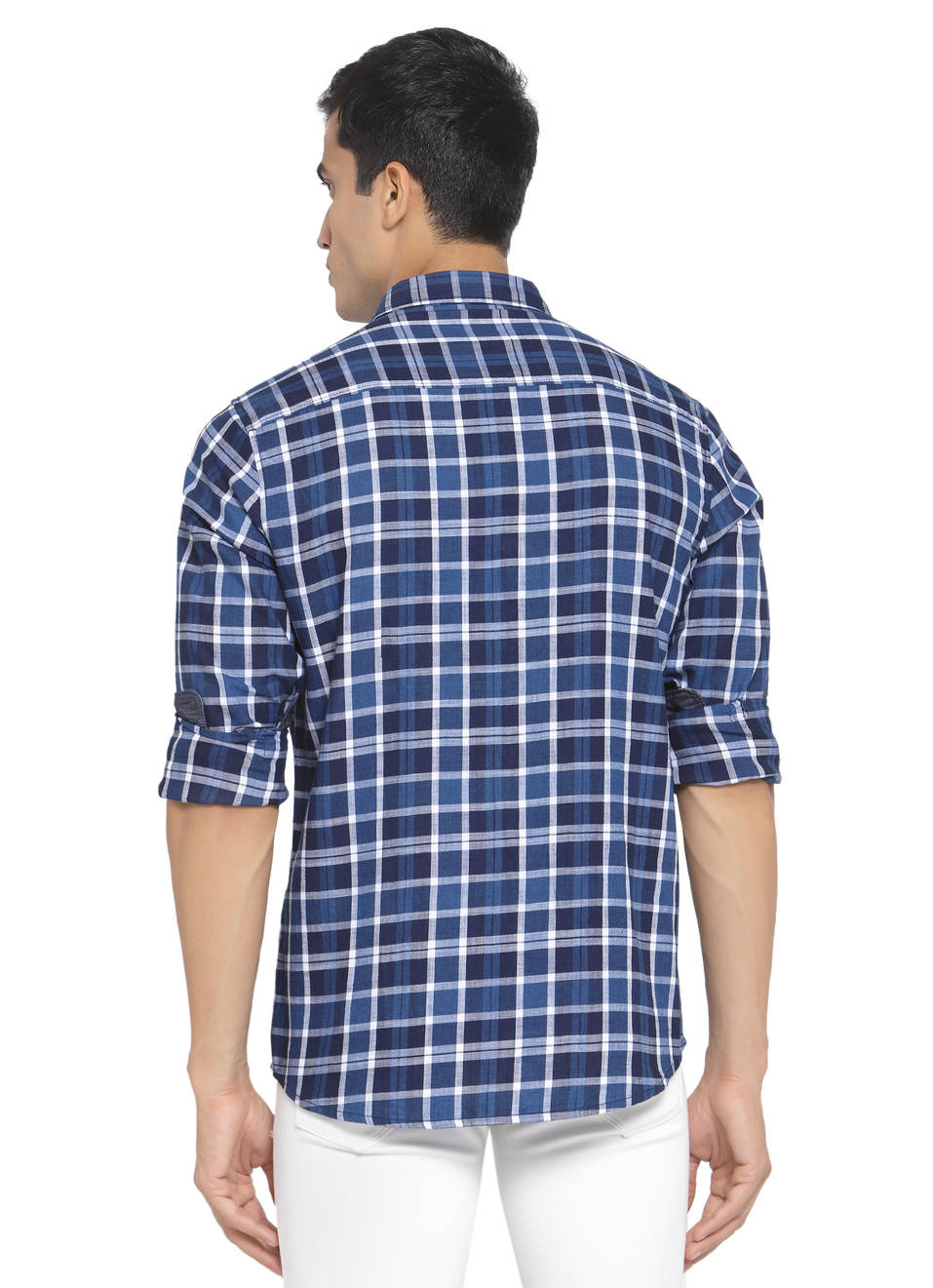 Woodley Indigo Twill Check Shirt, , large image number 1