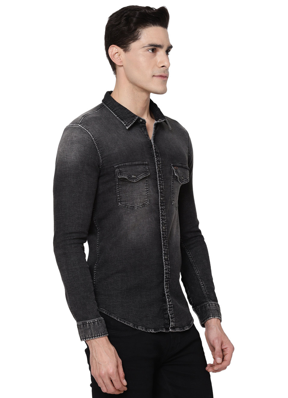 Tennant Heritage Knitted Denim Shirt, , large image number 5