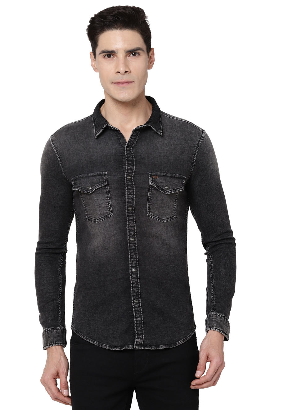 Tennant Heritage Knitted Denim Shirt, , large image number 0