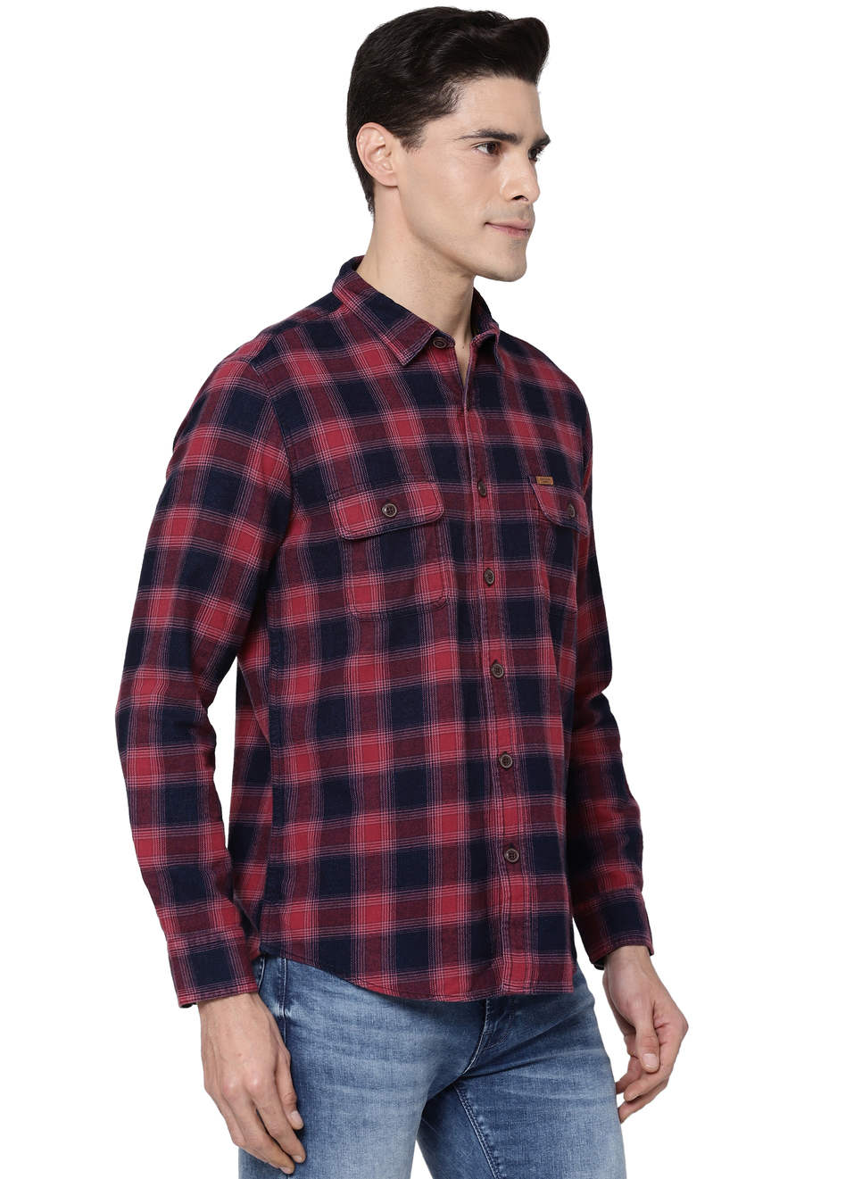 Tom Shiruku Indigo Check Shirt, , large image number 6