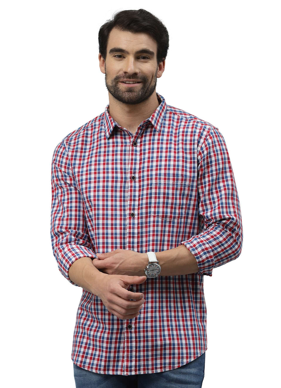 Zeeko Ss Mini Check Shirt, , large image number 0