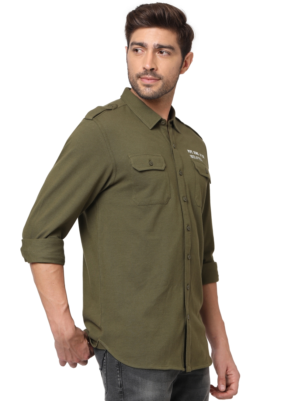 Pablo Solid Knit Double Pocket Shirt, , large image number 6