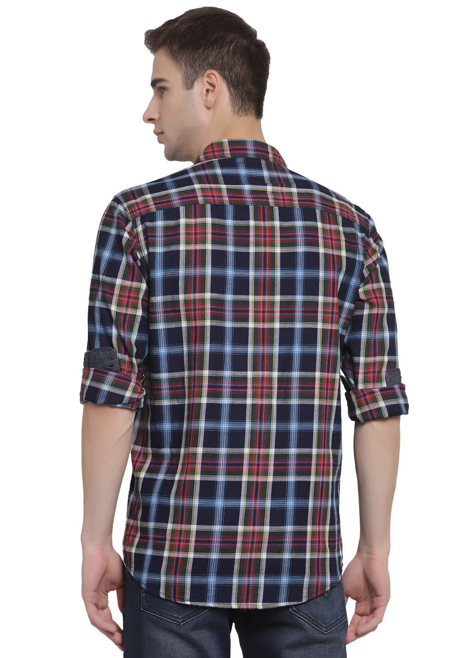 Paul Hoodie Indigo Check Shirt, , large image number 1