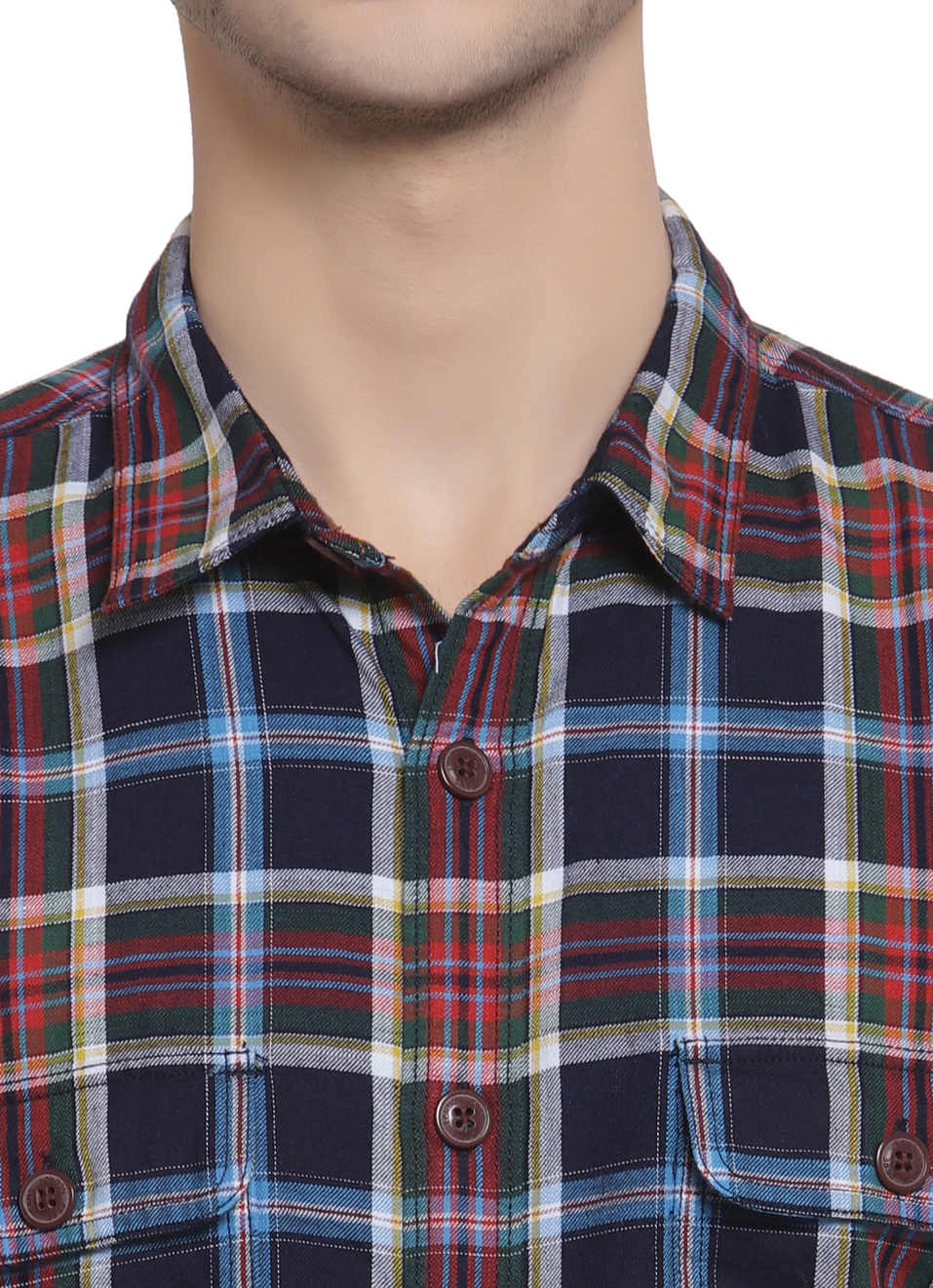 Paul Hoodie Indigo Check Shirt, , large image number 4