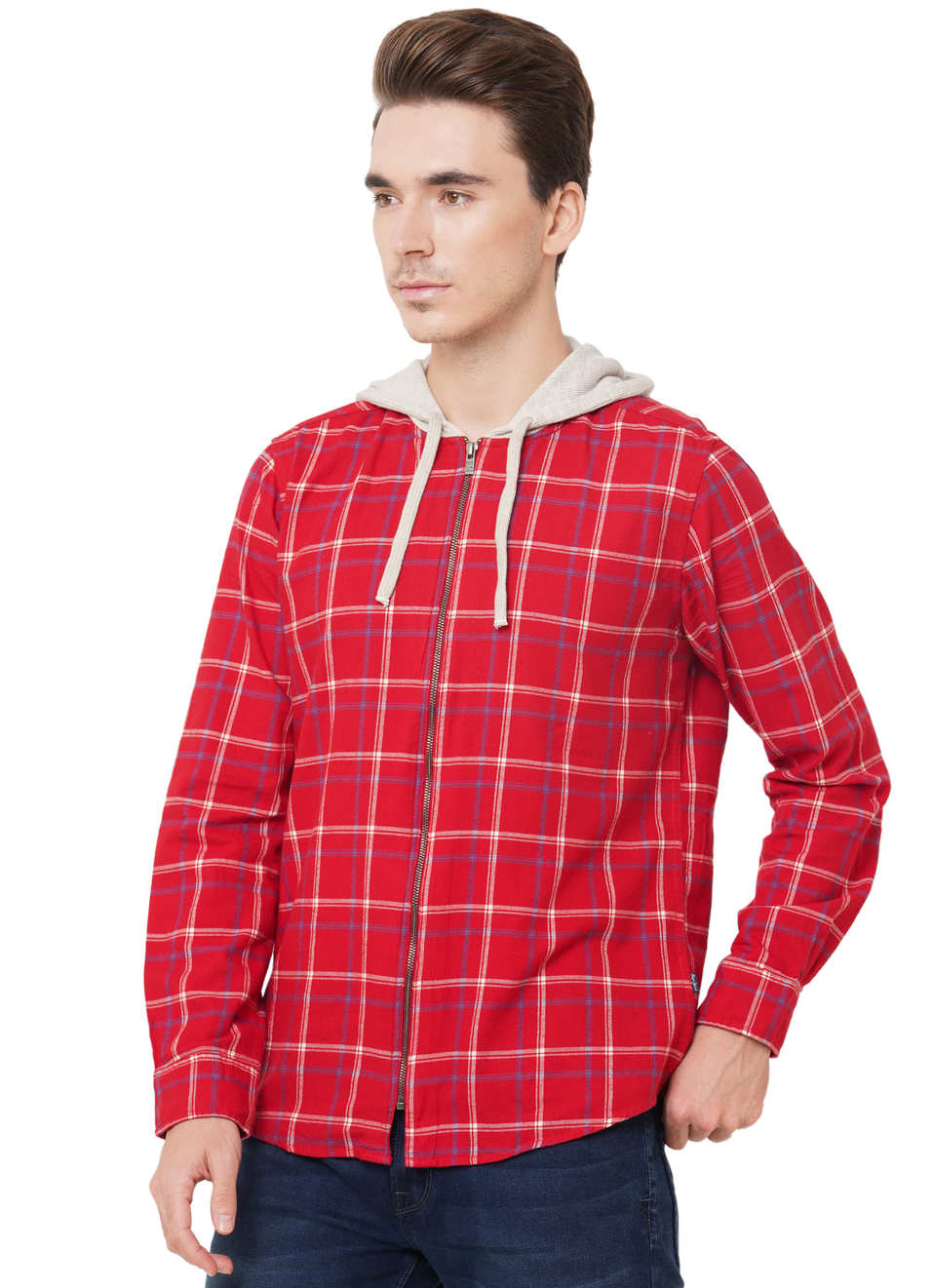 Petten Shiruku Hoodie Melange Check Shirt, , large image number 2