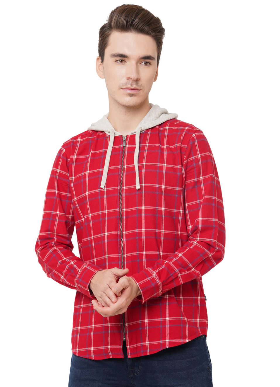 Petten Shiruku Hoodie Melange Check Shirt, , large image number 0