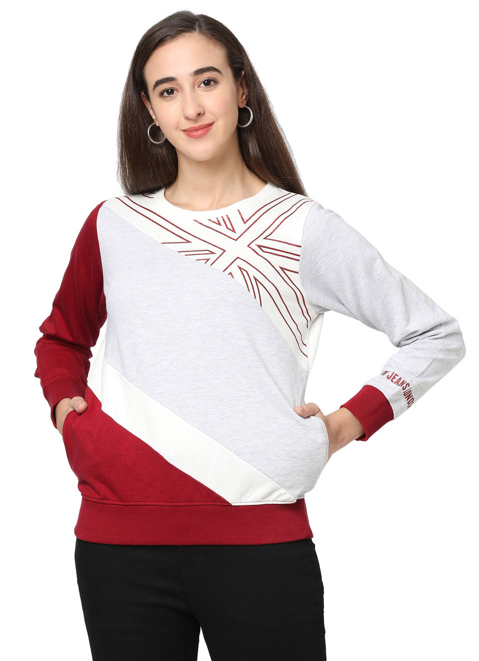 Eliza Ls Color Block Sweatshirt, , large image number 0
