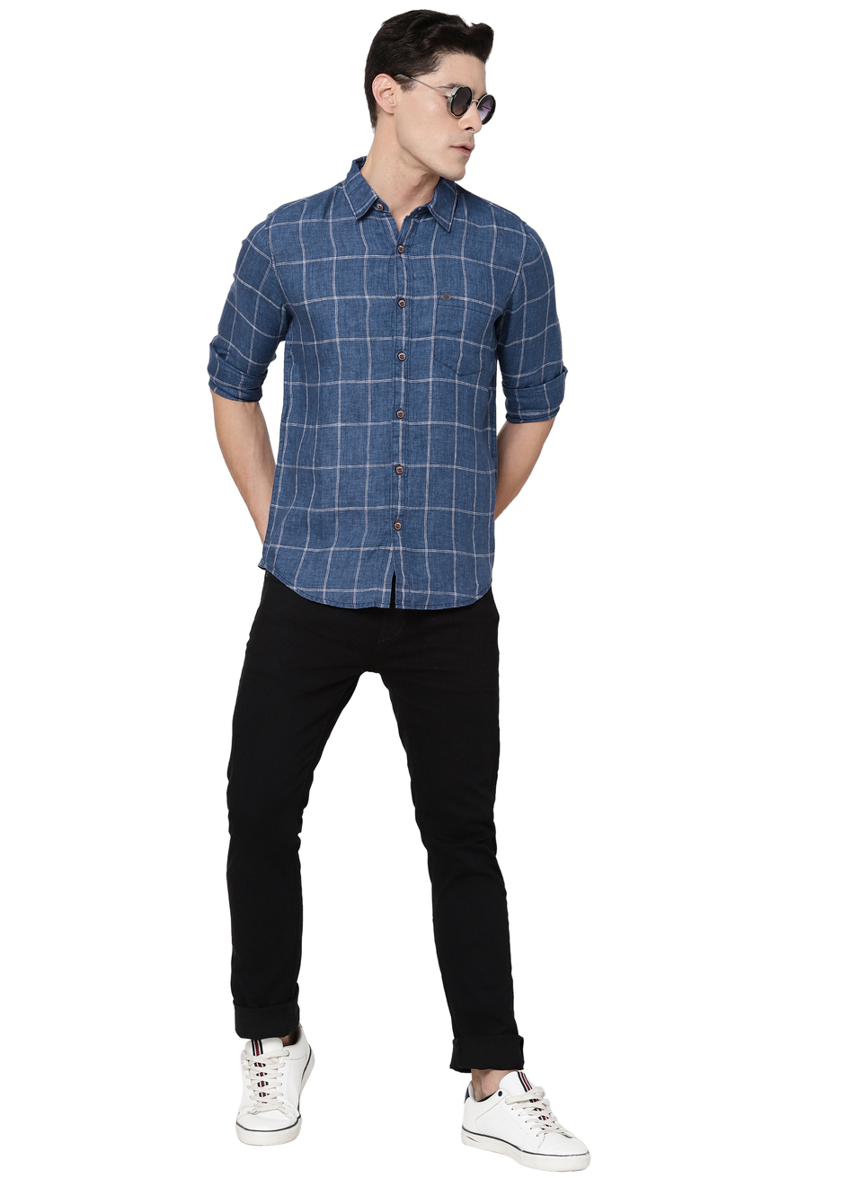 Edgar Heritage Linen Check Shirt, , large image number 3