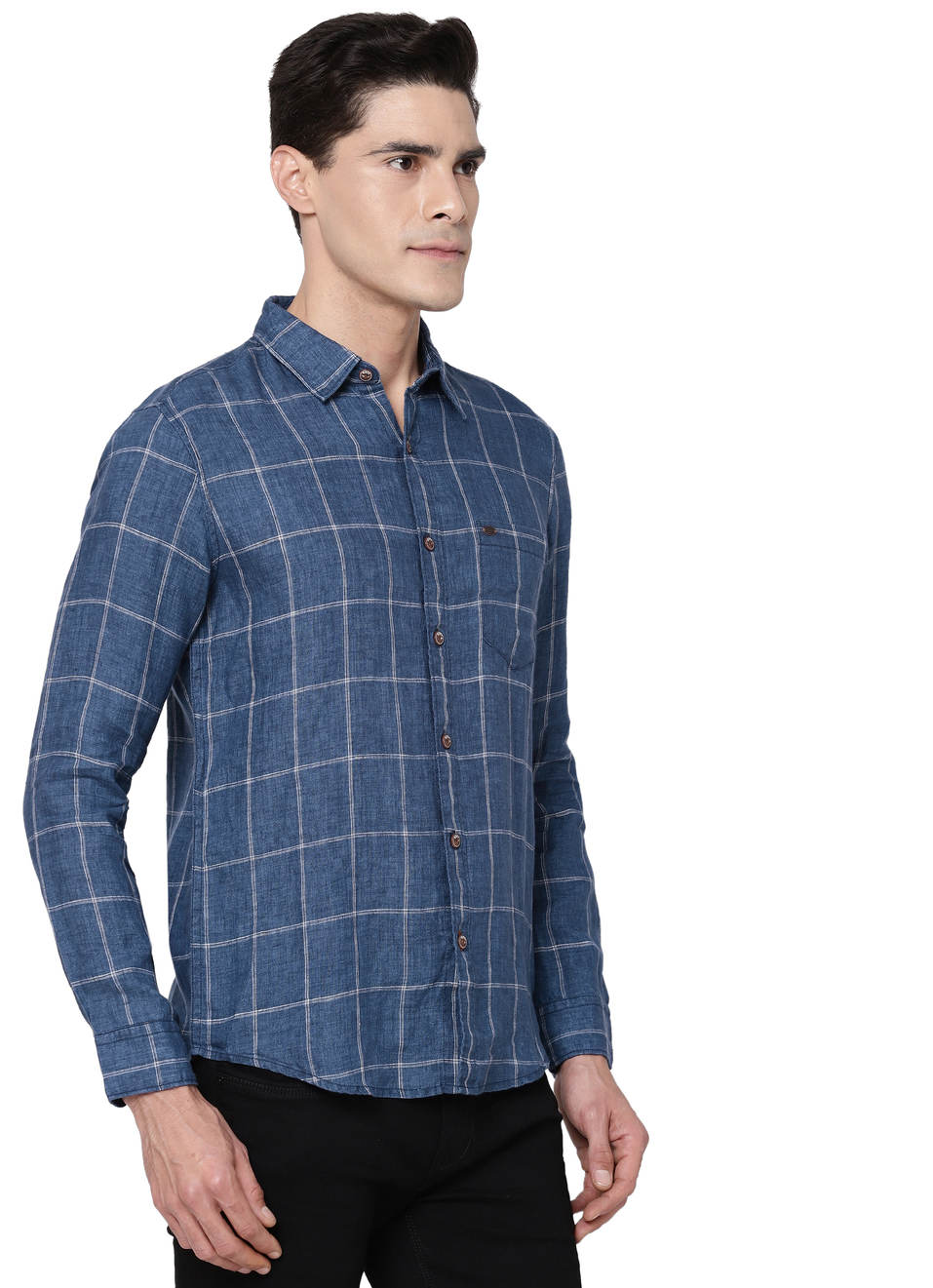 Edgar Heritage Linen Check Shirt, , large image number 6