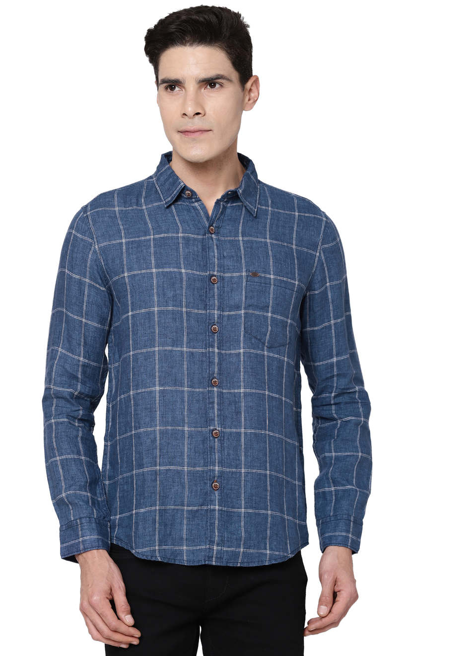 Edgar Heritage Linen Check Shirt, , large image number 0