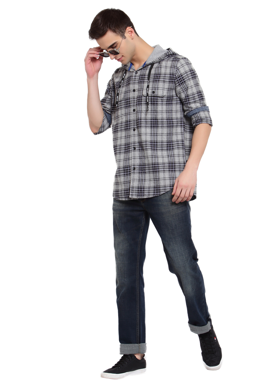 Jefrey Shiruku Hoodie Check Shirt, , large image number 3