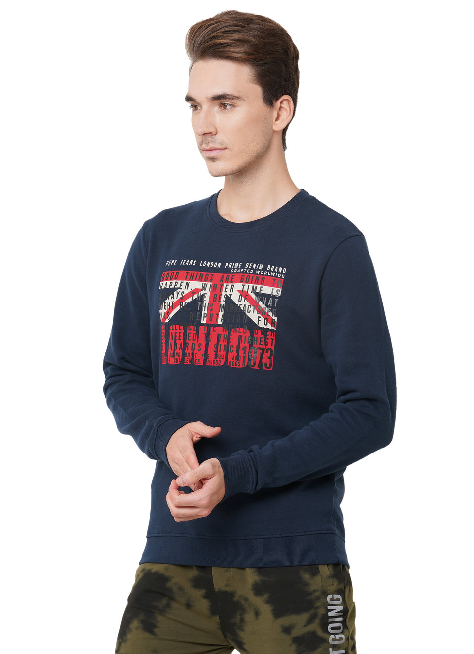 Emperor Ls Union Jack Printed Sweat Shirt, , large image number 2
