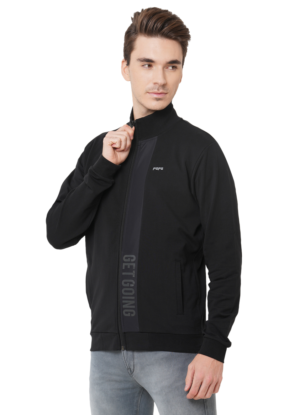 James Ls Front Zipper Cut N Sew Sweatshirt, , large image number 2