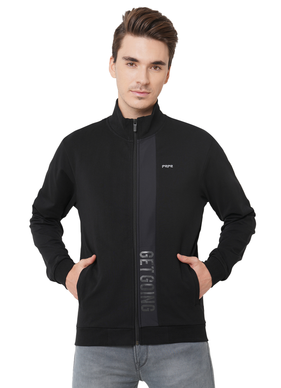 James Ls Front Zipper Cut N Sew Sweatshirt, , large image number 0