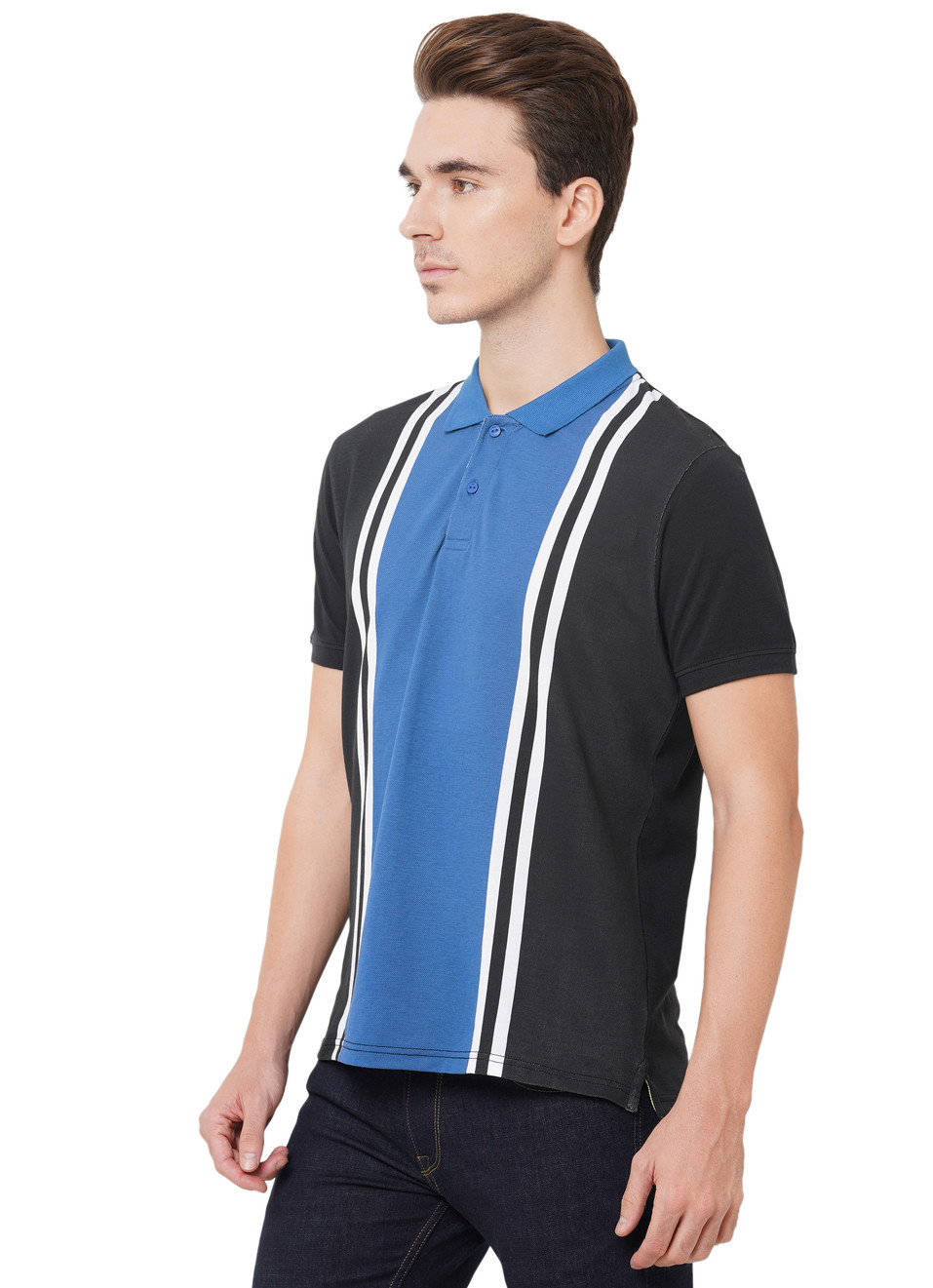 Jeron Ss Colour Block Polo, , large image number 2