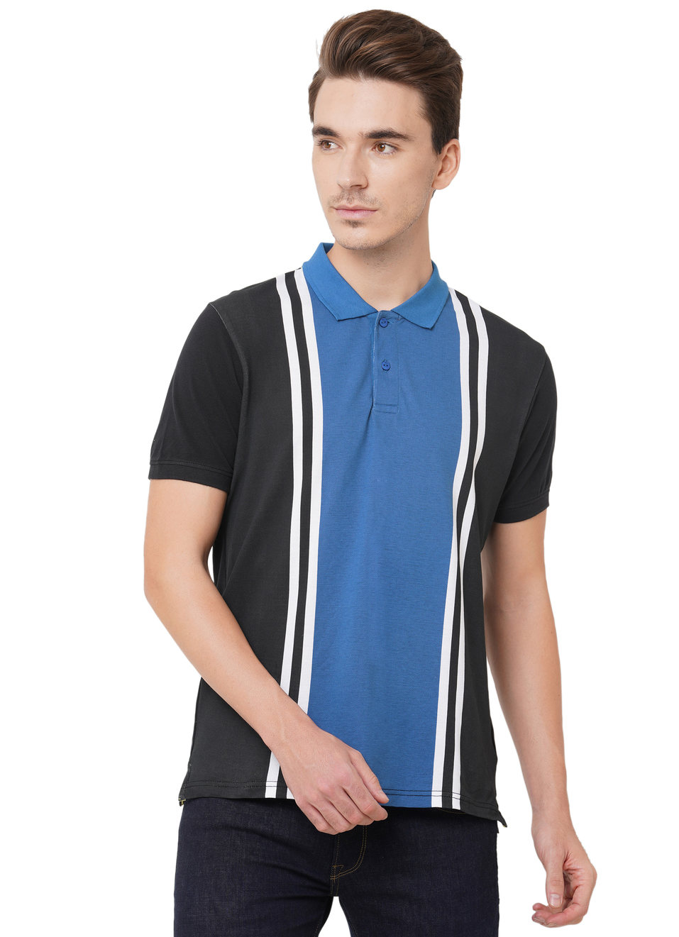 Jeron Ss Colour Block Polo, , large image number 0