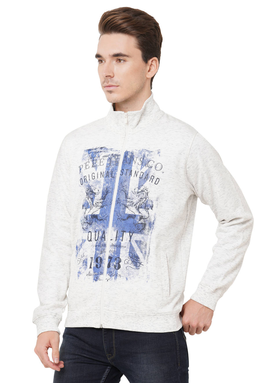 Willis Ls Union Jack Printed Zip Through Sweat Shirt, , large image number 2