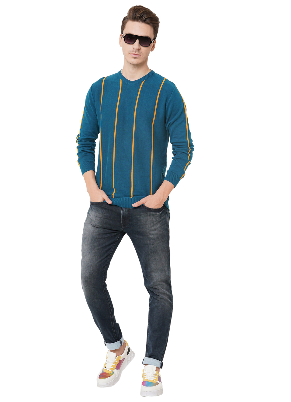 Caddock Ls Striper Sweater, , large image number 3