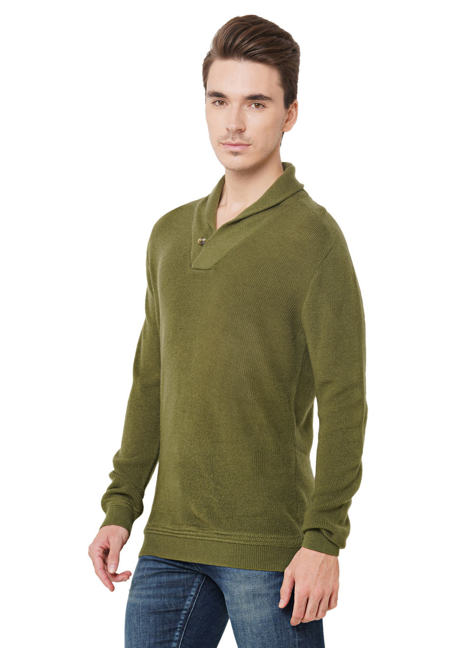 Icon Ls Solid Collared Sweater, , large image number 2