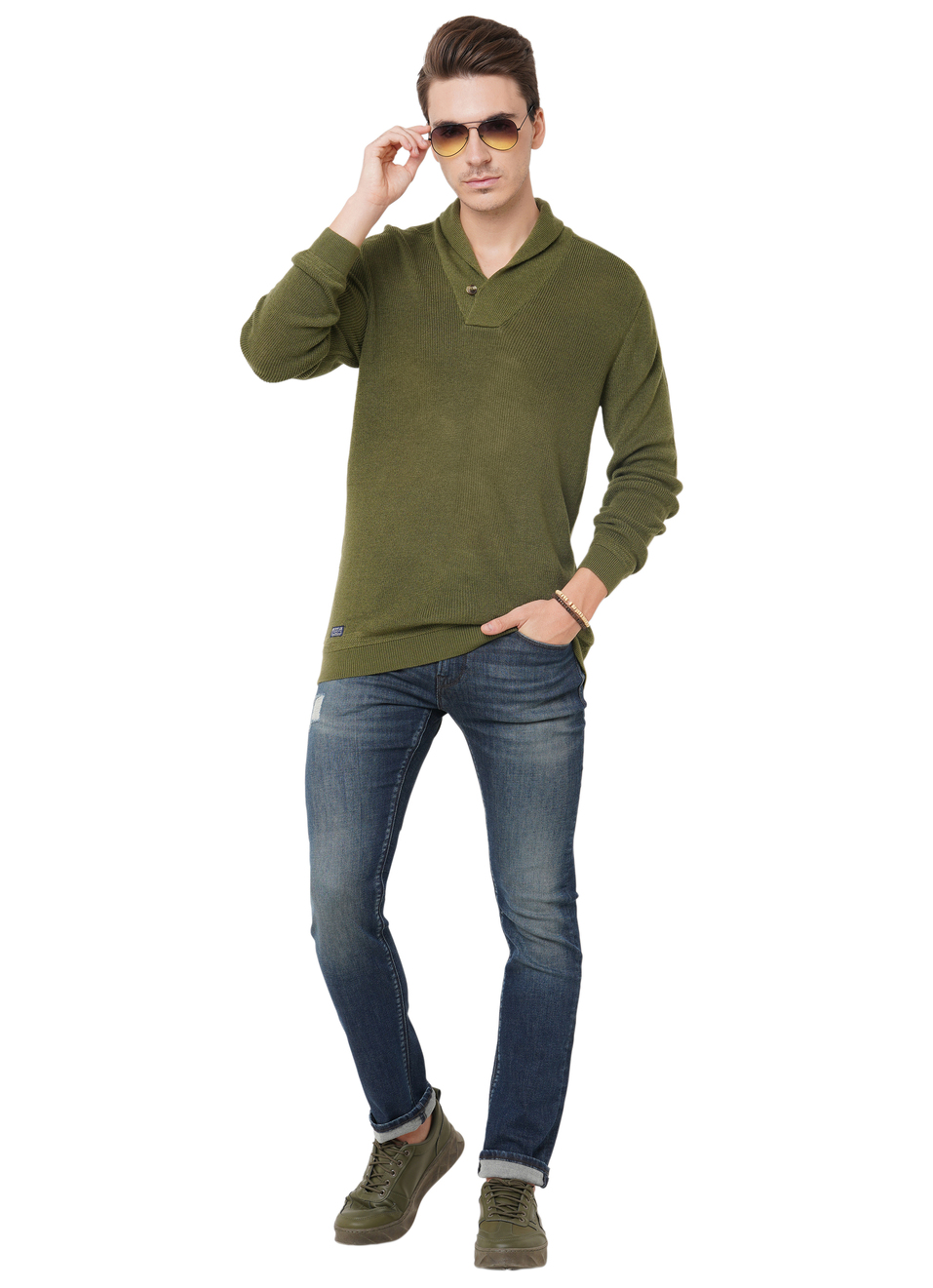 Icon Ls Solid Collared Sweater, , large image number 3