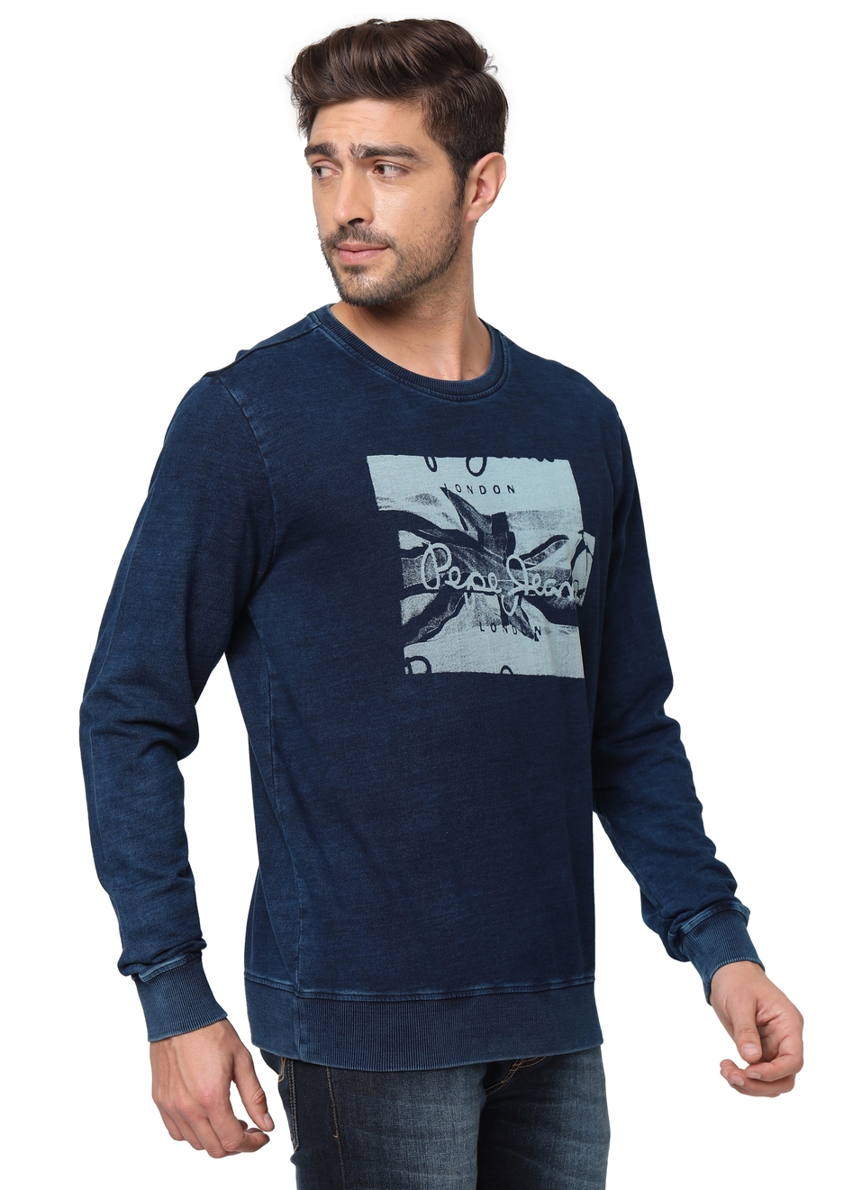 Lauren Ls Union Jack Printed Indigo Sweat Shirt, , large image number 6