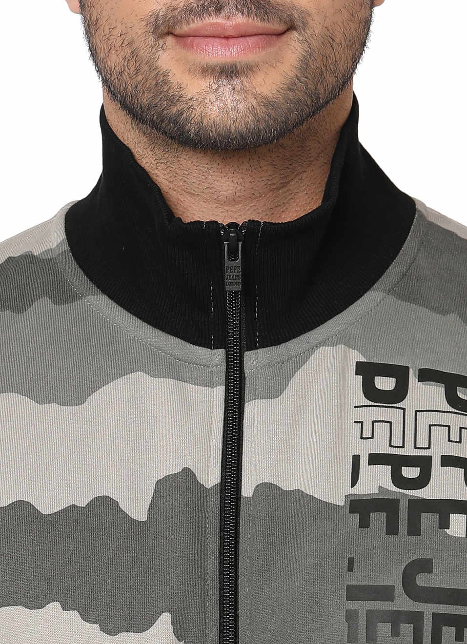 Sabino Ls All Over Printed Zip Through Sweat Shirt, , large image number 4