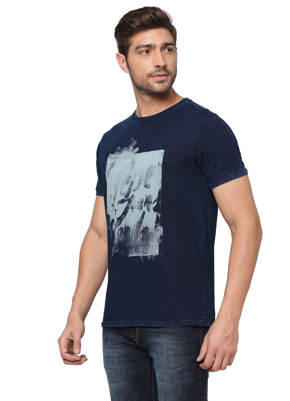 Tracker Ss Graphic Printed Indigo T-Shirt, , large image number 2