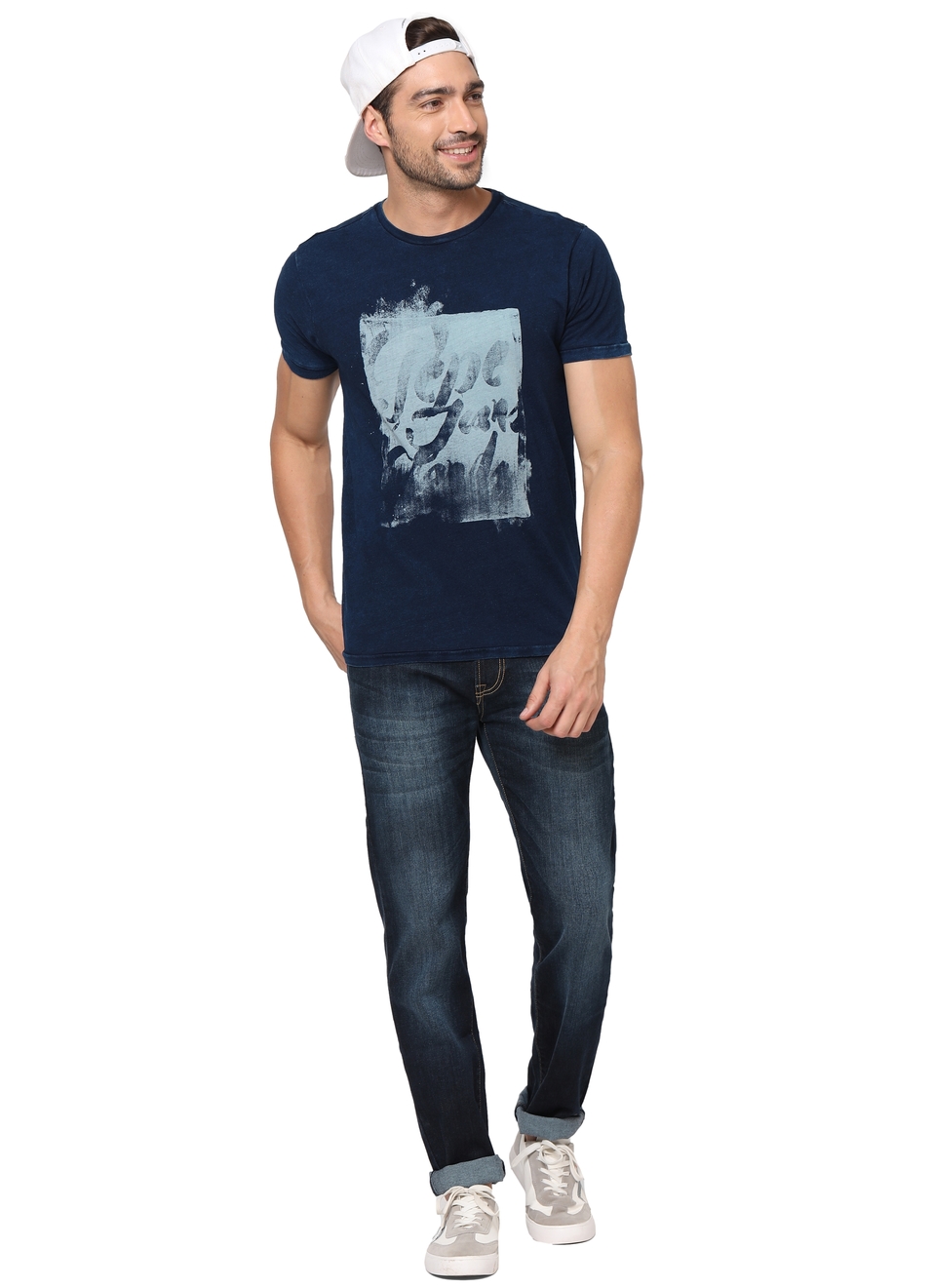 Tracker Ss Graphic Printed Indigo T-Shirt, , large image number 3
