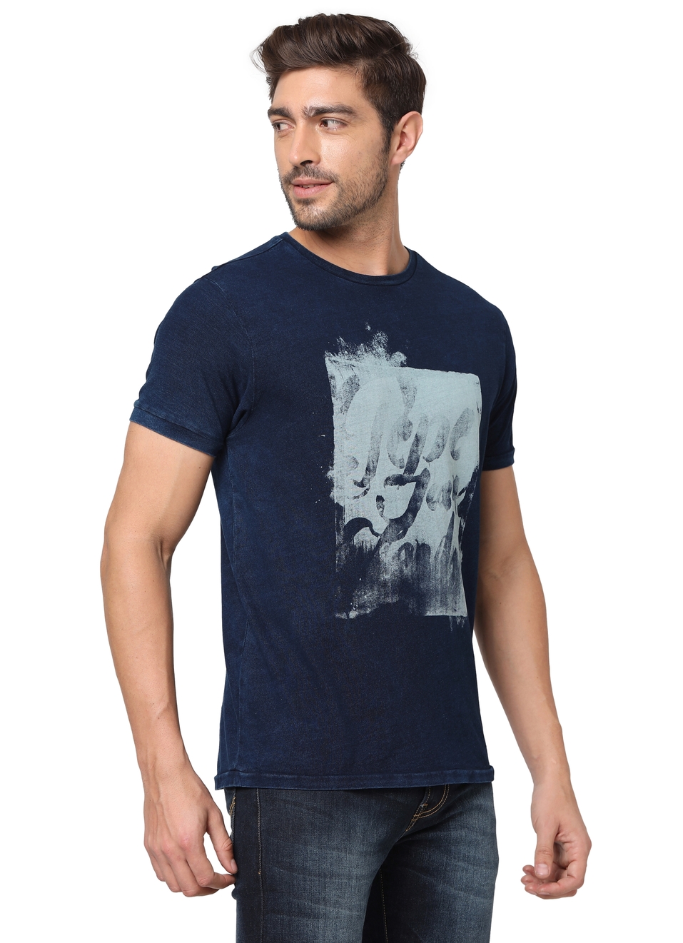 Tracker Ss Graphic Printed Indigo T-Shirt, , large image number 6