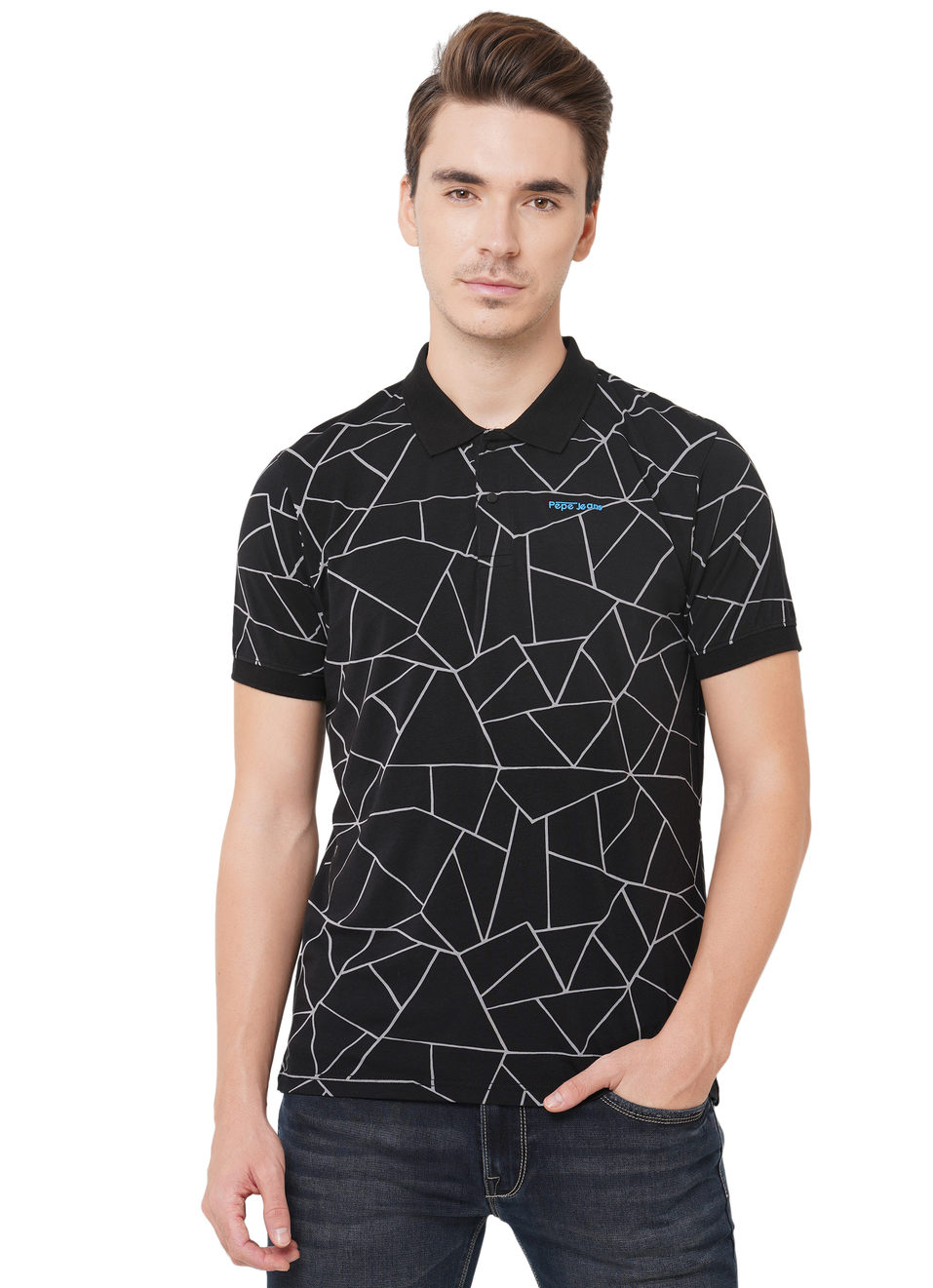 Atom Ss All Over Printed Stretch Polo, , large image number 0