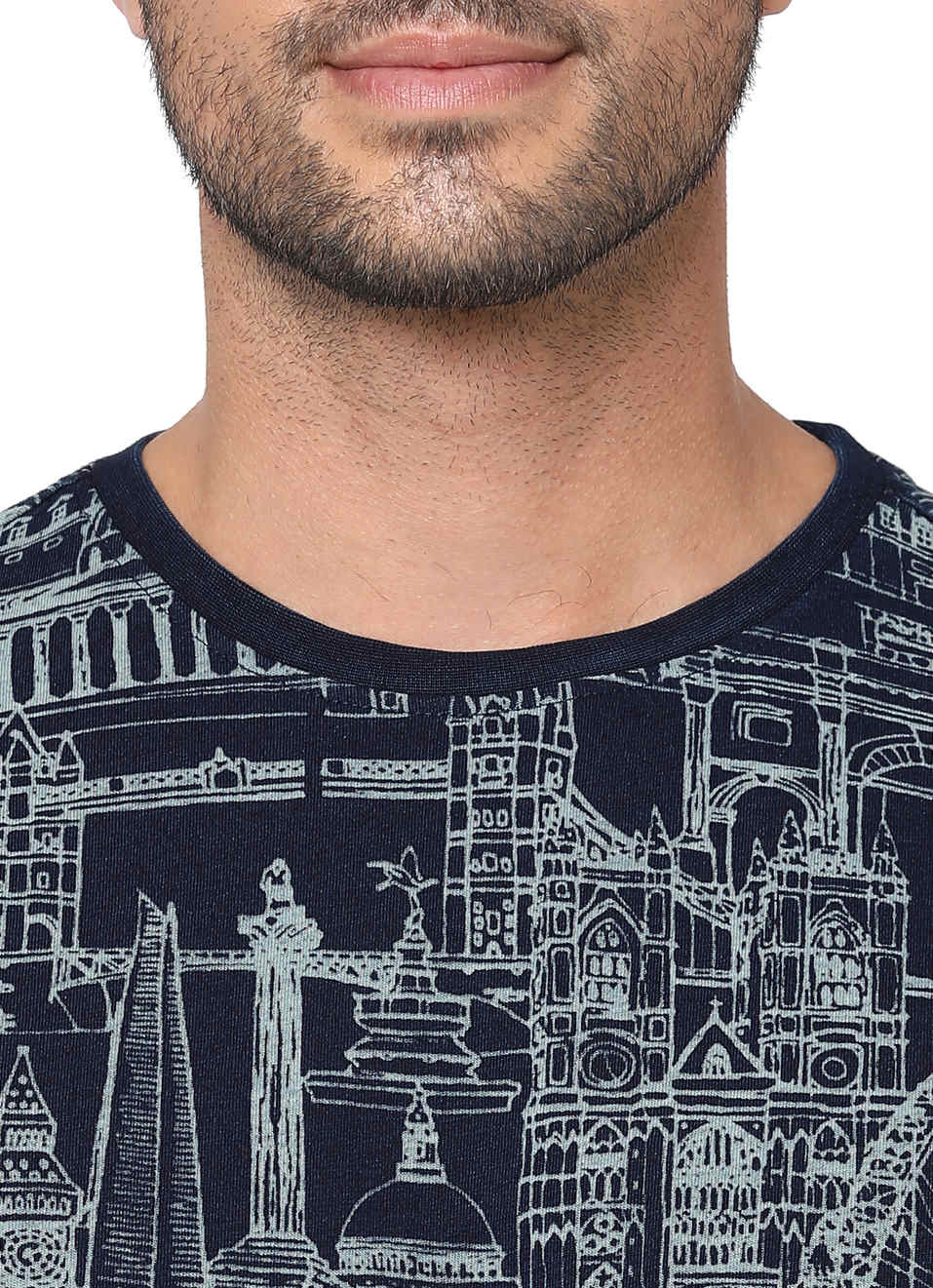 Nikolai Ss Graphic Printed Indigo T-Shirt, , large image number 4