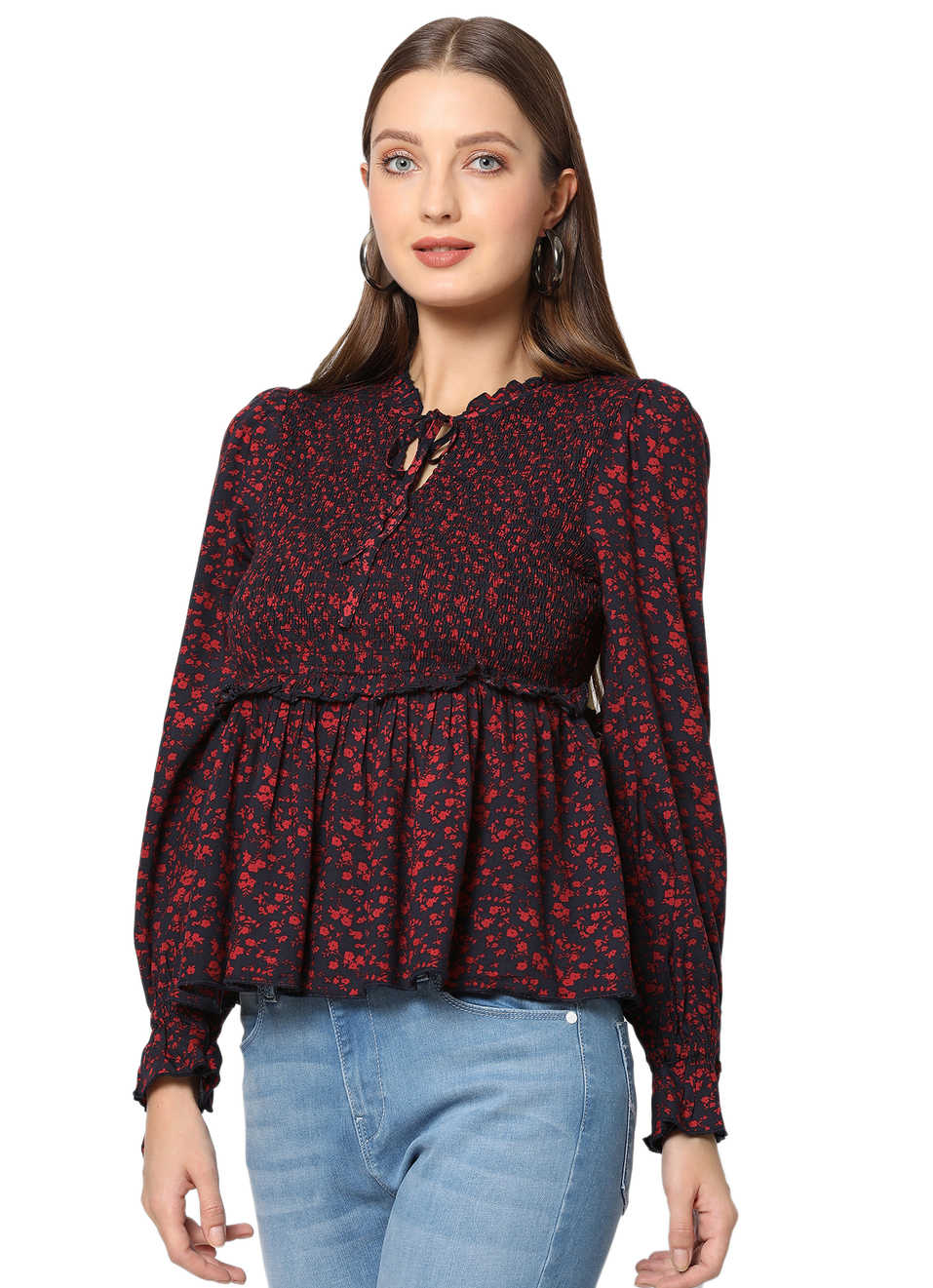 Ahura 2 Ls Ditsy Print Smock Top , , large image number 2