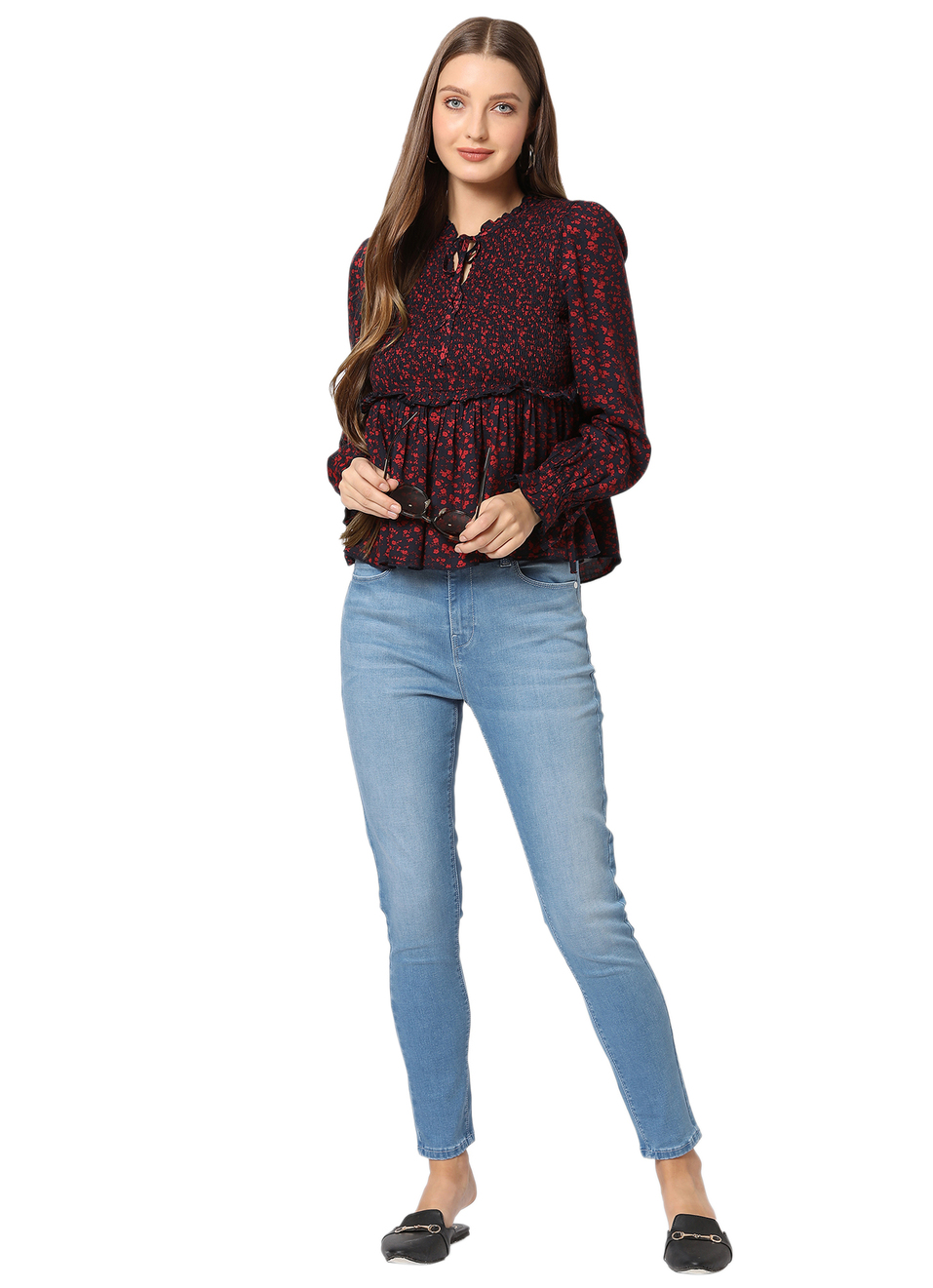 Ahura 2 Ls Ditsy Print Smock Top , , large image number 3