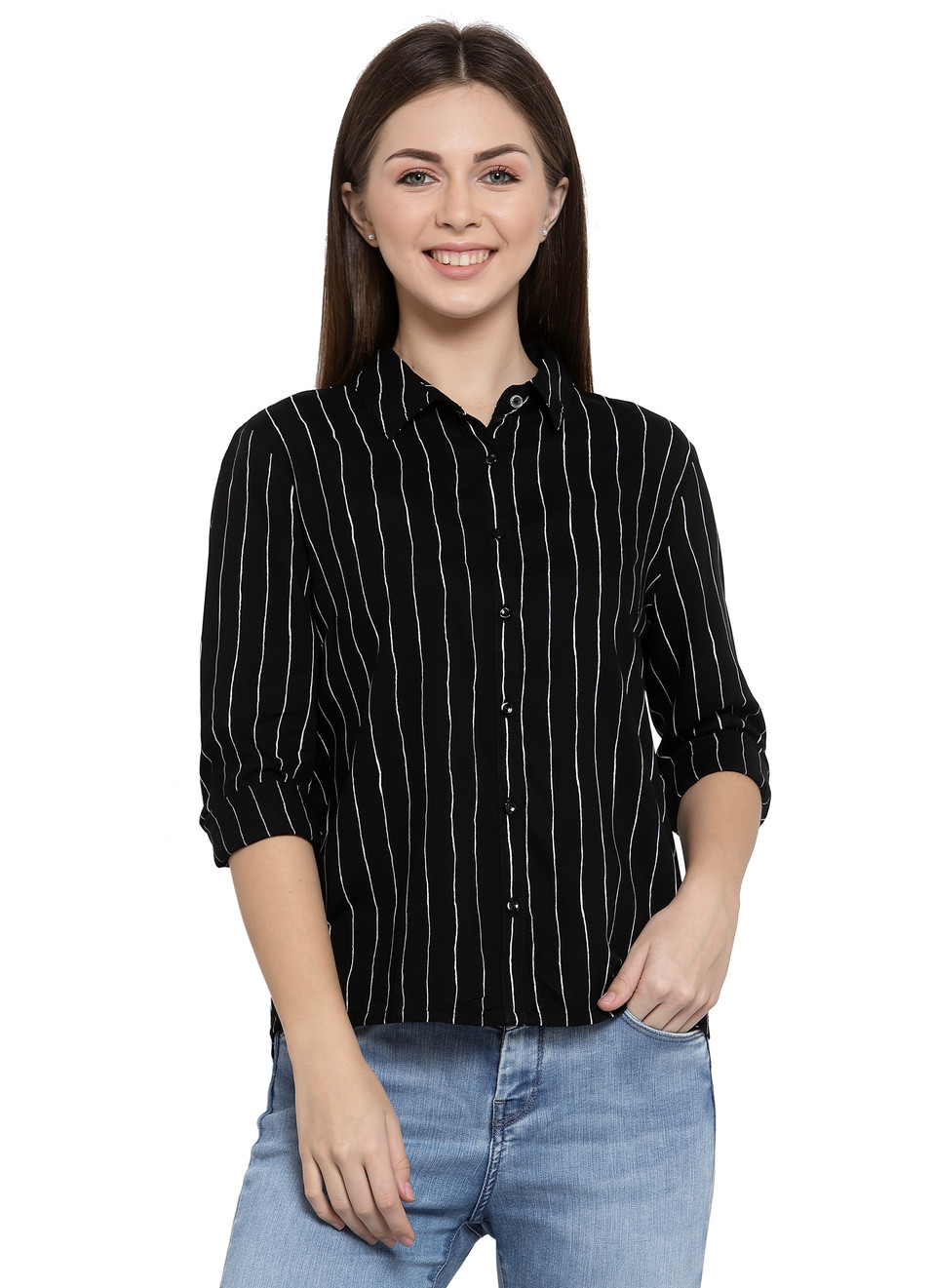 Lution Ls Wavy Stripe Print Shirt, , large image number 0